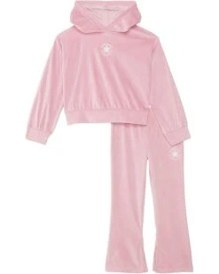 Converse Kids Velour Pullover Hoodie & Flare Legging Set (Little Kid) | Kids' Sets -The Worn Daily 61lbGtZv7xL. AC SR736920