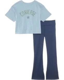 Converse Kids Boxy T-Shirt & Flared Legging Set (Big Kid) | Kids' Sets