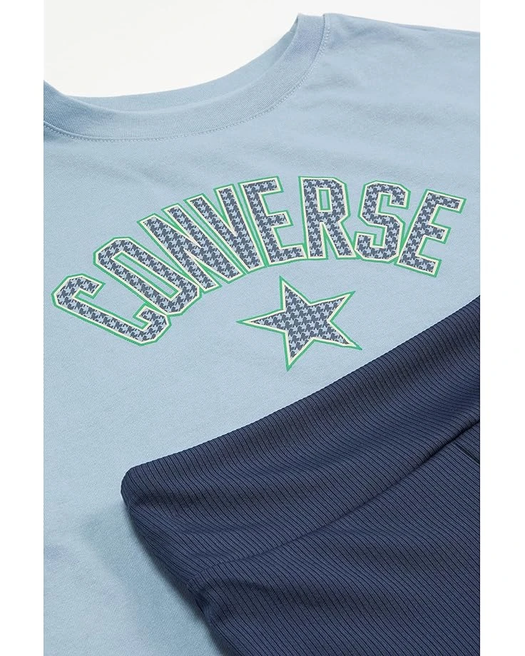 Converse Kids Boxy T-Shirt & Flared Legging Set (Big Kid) | Kids' Sets 2 Converse Kids Boxy T-Shirt & Flared Legging Set (Big Kid) | Kids' Sets - Image 2