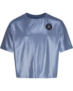 Converse Kids Boxy Foil Knit Top (Big Kids) | Shirts & Tops
